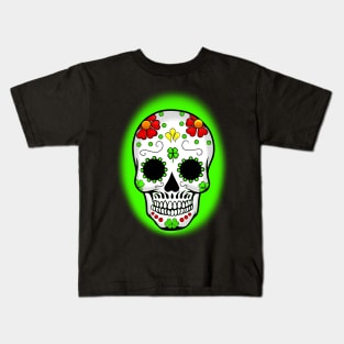 Shamrock sugar skull Kids T-Shirt